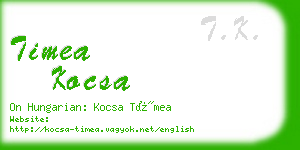 timea kocsa business card